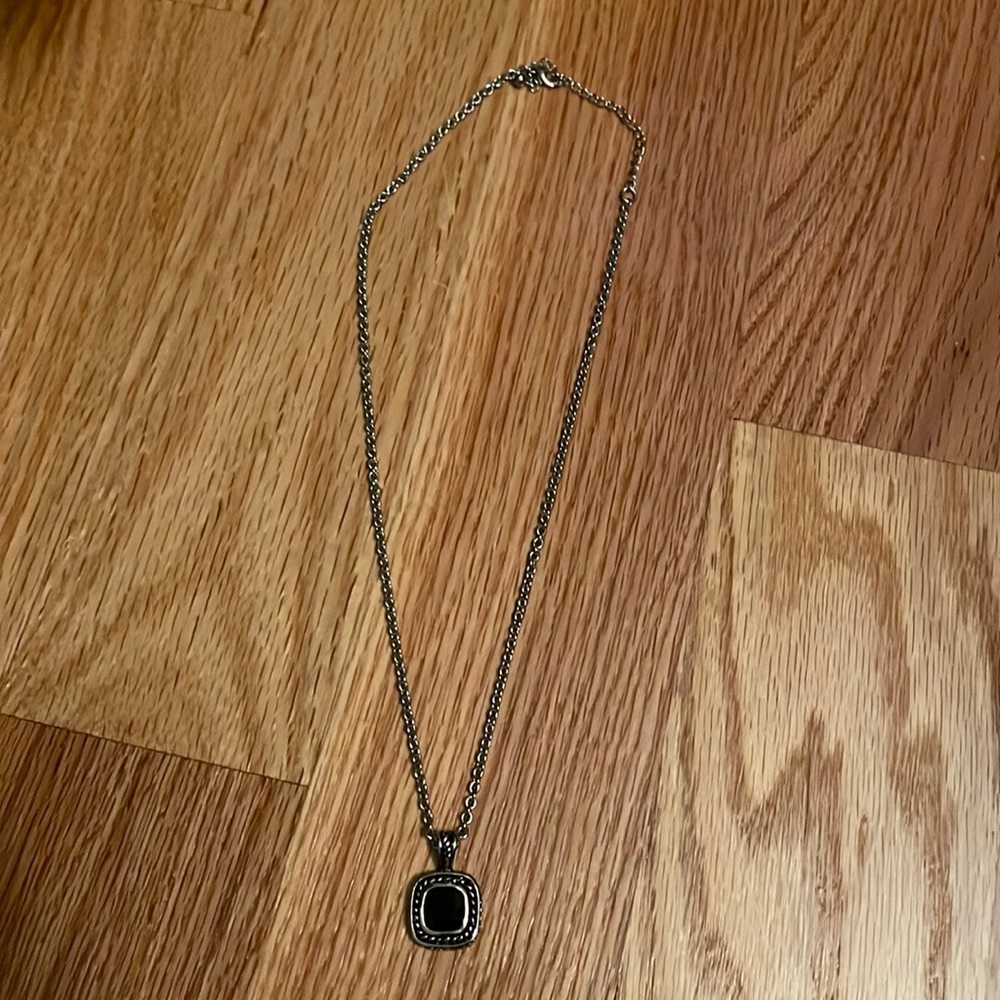 Vintage Silver and Black Stone Necklace